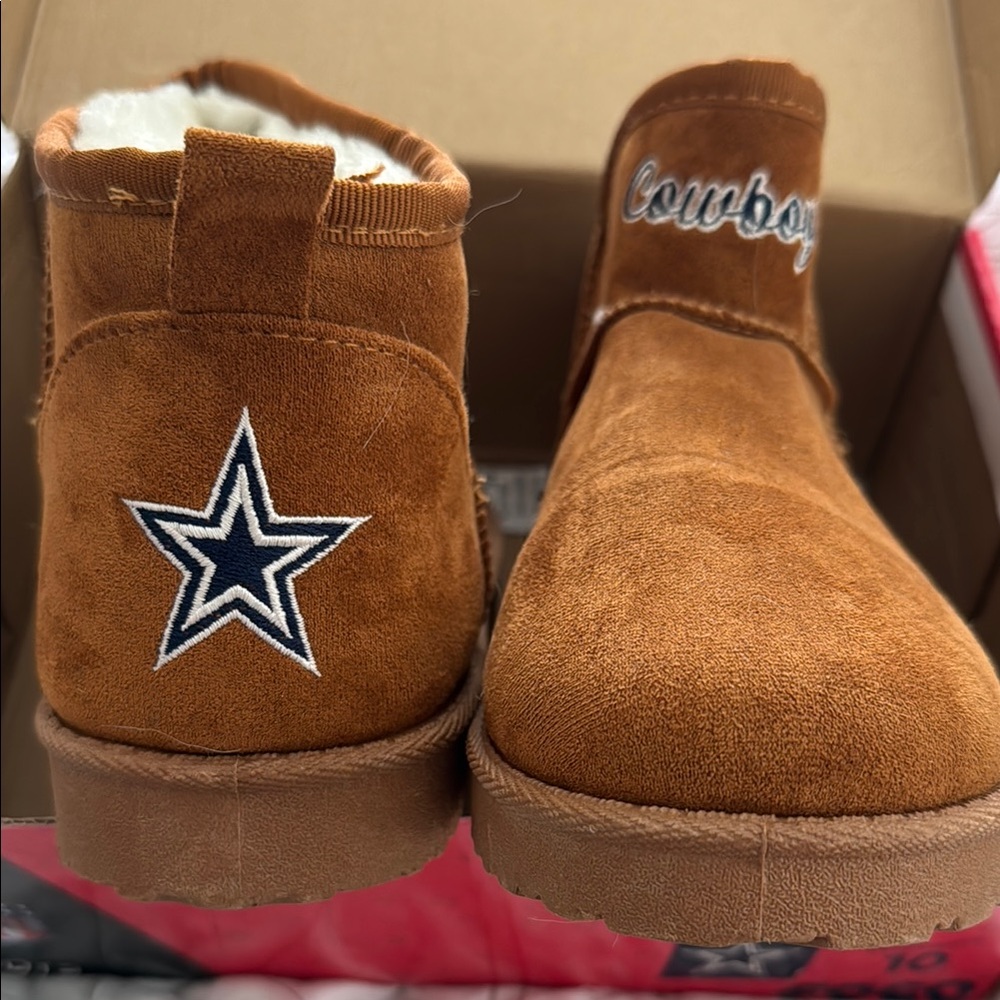 FOCO Dallas Cowboys Brown Suede Boots